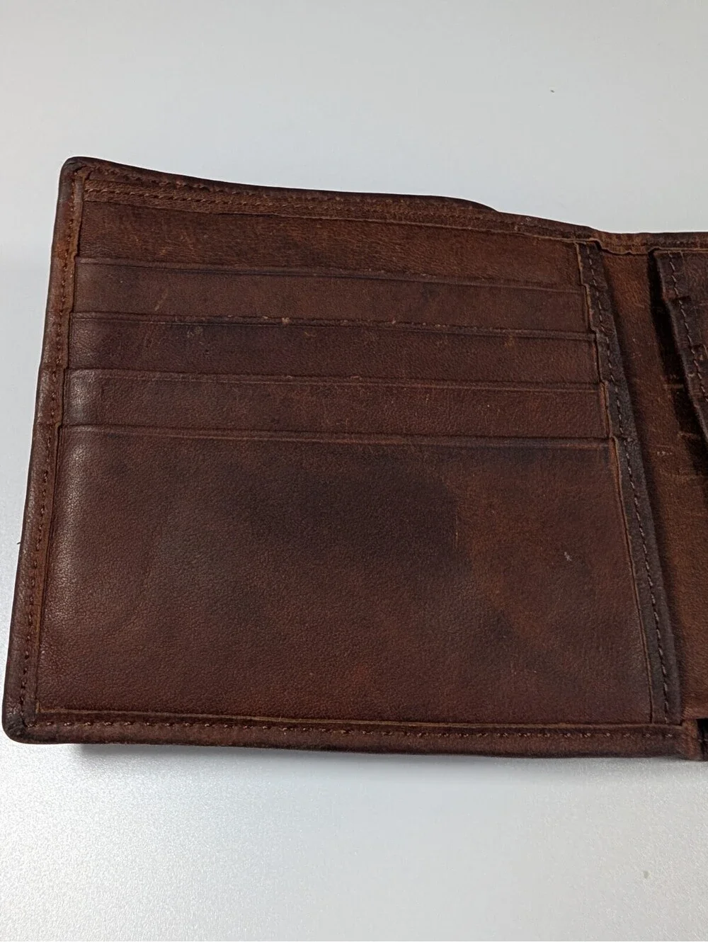 Polo Ralph Lauren Mens Navy Brown Canvas Leather Bifold Wallet Pony Logo Classic